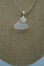 White Clear Sea Glass Pendant: Couch Shape P 72