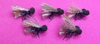 Black Uv Straggle Sparkler Booby Fishing Flies Size 12 - Set Of 5 Black Uv Straggle Sparkler Booby Fishing Flies Size 12 - Set Of 5