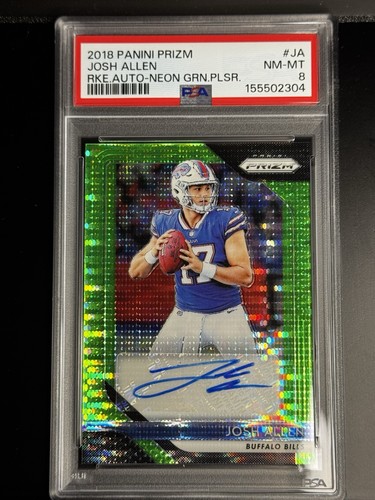 Josh Allen [Neon Green Pulsar] #RA-JA 2018 Panini Prizm Rookie Autographs card