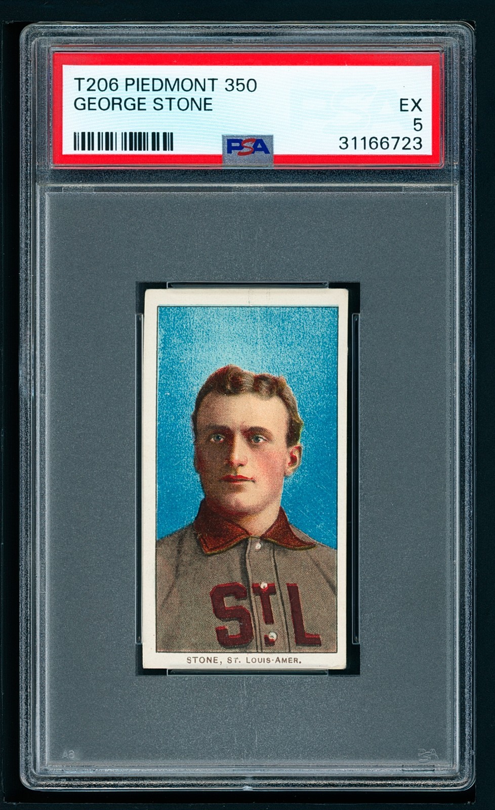 1909-11 T206 Piedmont Portrait - George Stone - Browns - PSA 5 Pristine Color