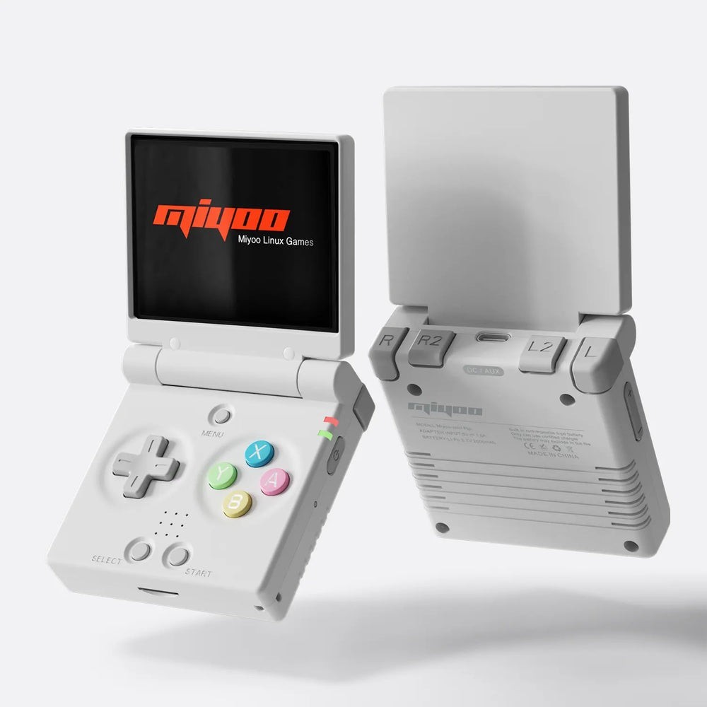 Miyoo Flip White Handheld Console w/ Case, 64GB microSDXC, Wi-Fi, HDMI
