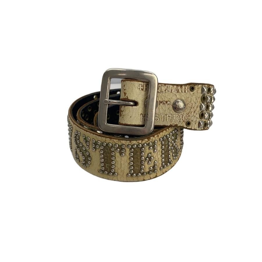 HYSTERIC GLAMOUR Leather Belt (White) for Men x BALTAZAR Studded 