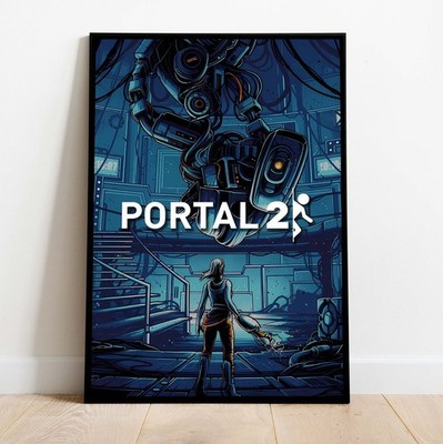 Portal 2 Sci Fi Gaming Lab Robot Video Game Art Poster