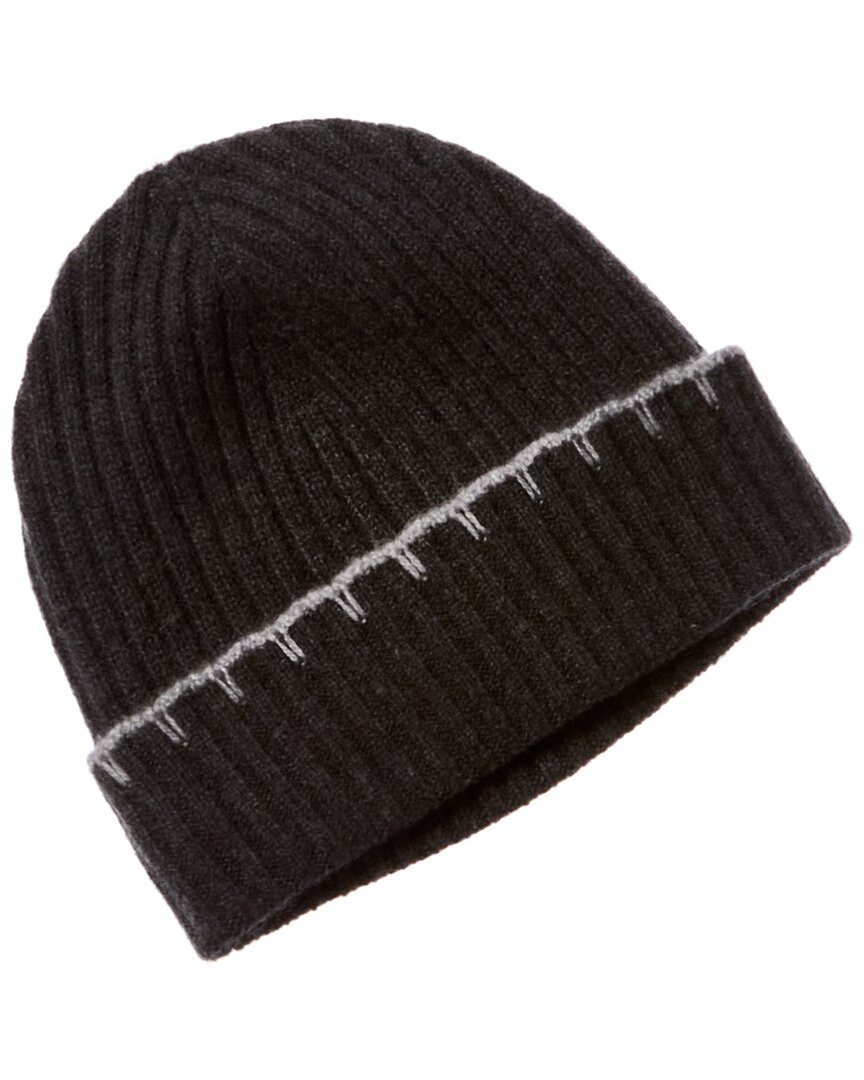 Женская серая кашемировая шляпа в рубчик с отстрочкой по краю от Hannah Rose