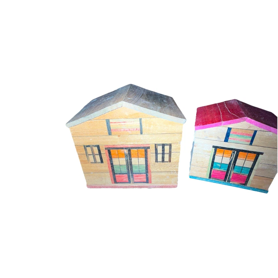 Винтажный деревянный набор Shackman 5 гнездовых домов набор Япония 1960-е  - Изображение 2 из 4