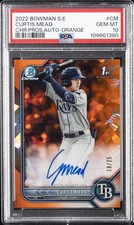 2022 BOWMAN SAPPHIRE ED CHROME PRSPCT AUTOS ORANGE CURTIS MEAD 18/25 PSA 10 AUTO