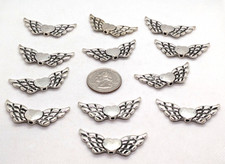 Lot of 12 Metal Silver Color Angel Wings Bead Spacers 18 x 41mm Jewelry Findings