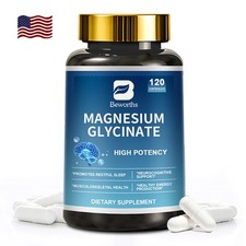 Magnesium Glycinate Supplyment 120 Capsules For Sleep Stress Relief Support Bone