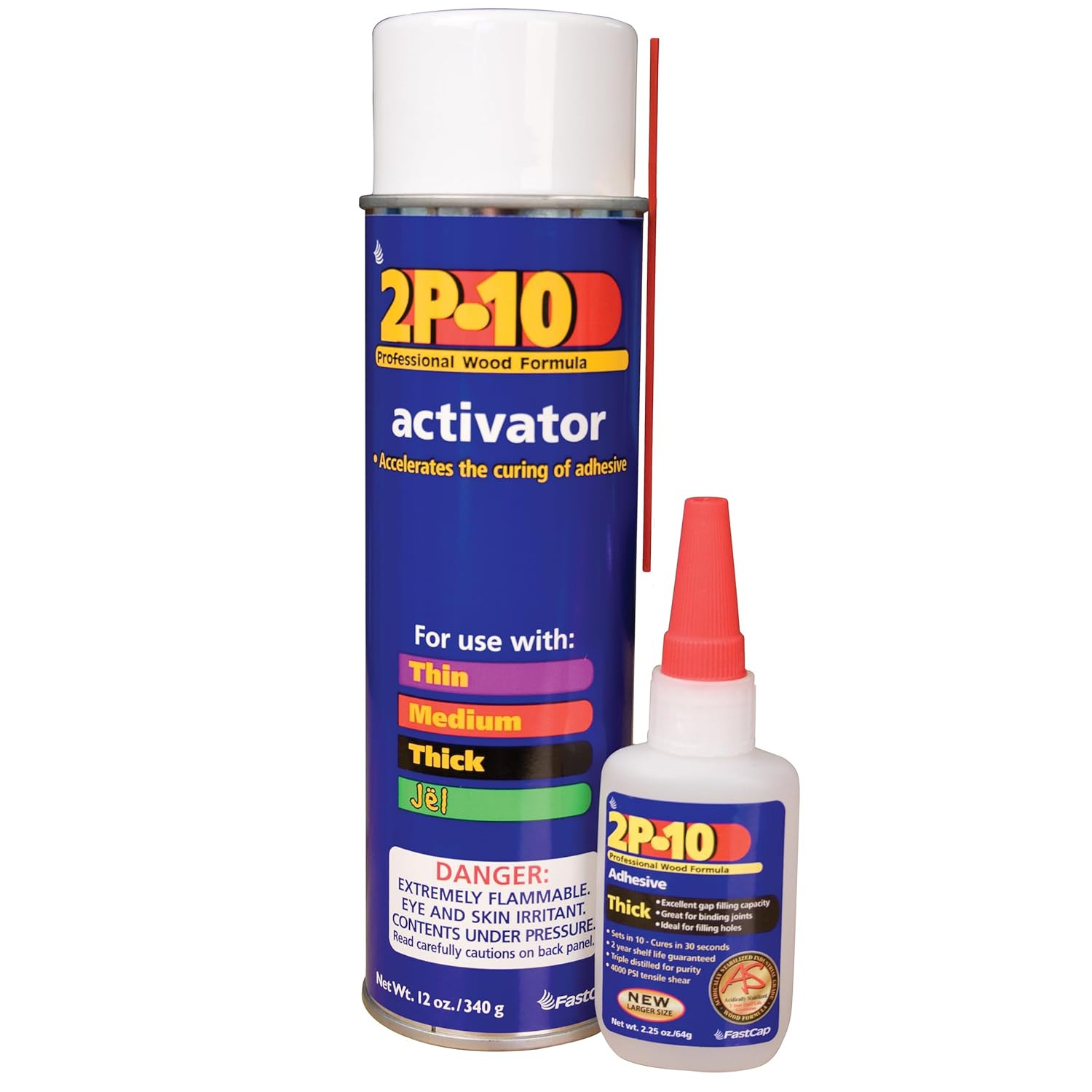 FastCap 2P-10 Super Glue Adhesive 2.25 Ounce Thick and 12 Ou