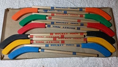 Kicko Novelty Hockey Stick Pencils W/ Erasers (12 Pack) - 4 Colors - Party Favor