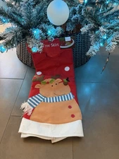 Christmas Tree Skirt 48" Diameter Winter Wonder Lane Reindeer Applique New