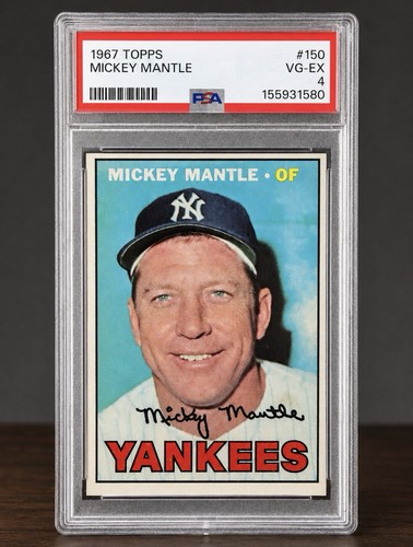 Topps 1967 Mickey Mantle #150 PSA 4 Graded Baseball Card New York Yankees