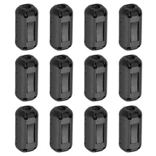 12 Pcs Ferrite Filter Ring Core Cable Clip ID 5mm Regular Styles, Black