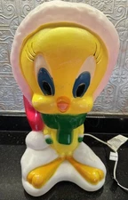 Vtg SANTA'S BEST CHRISTMAS LOONEY TUNES TWEETY BIRD SANTA BLOW MOLD