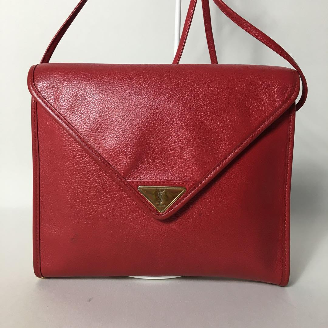 Borsa a tracolla 2507 106 Yves Saint Laurent in pelle con logo rosso ferramenta