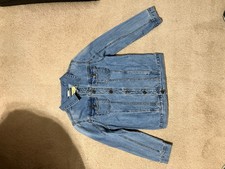 Zara Boy's Distresed Denim Jacket Jean Blue Size 11-12 EUC