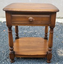 Ercol Elm Golden Dawn Lamp Side Table With Drawer