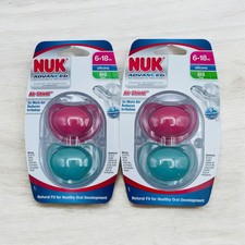 Nuk Advanced Orthodontic Pacifiers 6-18m Silicone BPA free Air Shield 2 Packs
