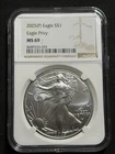 2025 P $1 American Silver Eagle "Privy" 1oz .999 Silver NGC MS69 Brown Label!!