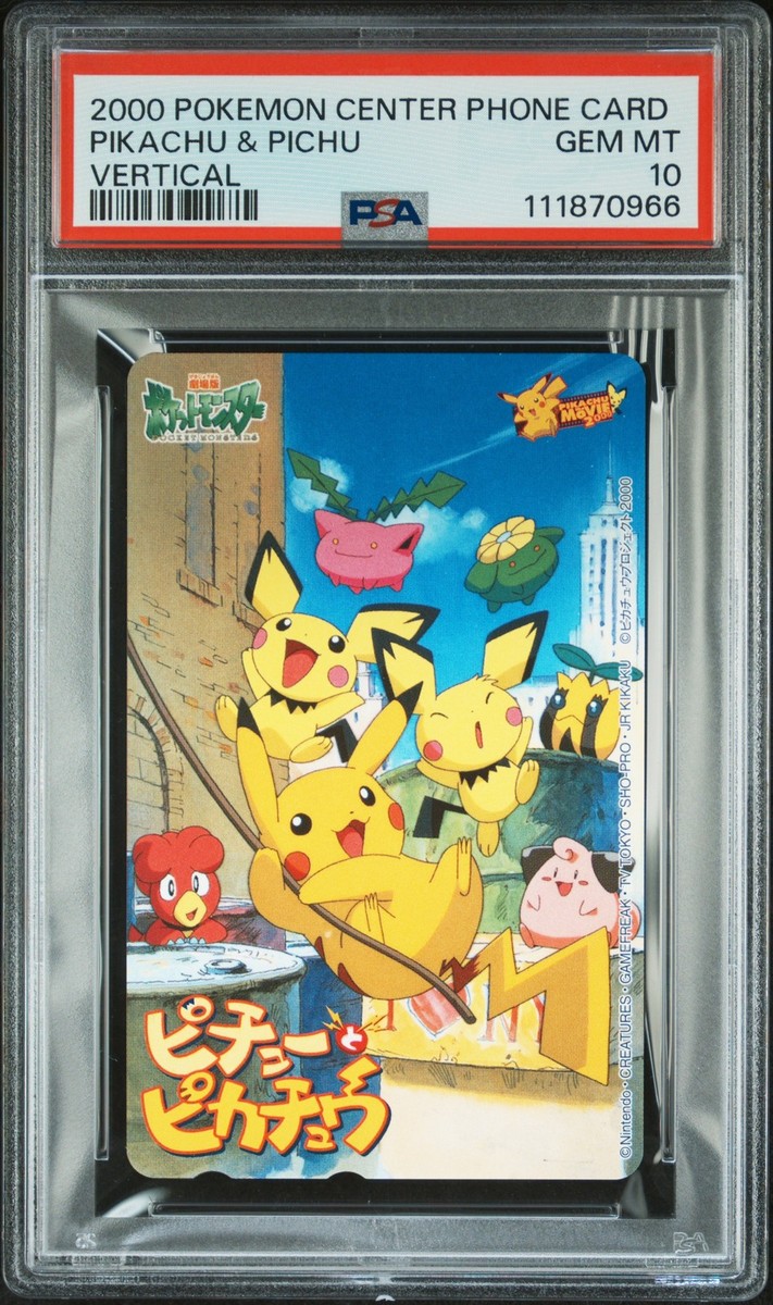 2000 POKEMON CENTER PHONE CARD VERT PIKACHU & PICHU PSA 10 | eBay