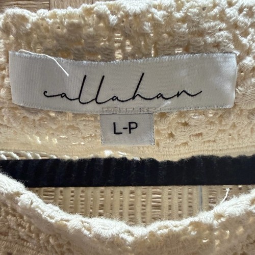 Neu 68 $ Callahan x Anthropologie elfenbeinfarben durchsichtig Häkeltop Boho Festival Größe L - Bild 5 von 5