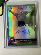 2018 Bowman Chrome Baseball Shao Ching Chiang Green Auto /99