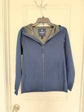 UNIQLO Kids Blue Hooded Windbreaker Jacket Size 13 Water Resistant Rain Coat