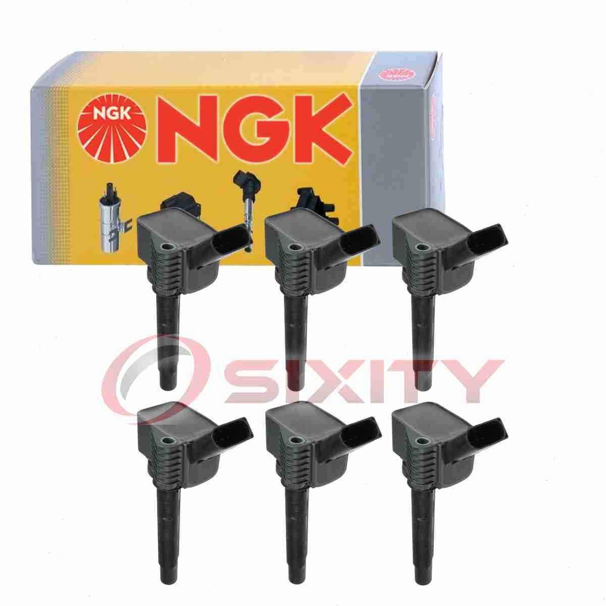 6 pc NGK Ignition Coils for 2019 Audi RS5 Sportback 2.9L V6 Spark Plug Wire ob