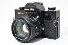 Minolta SR505 35mm Film SLR Camera Black +50mm f/1.4 Lens Used