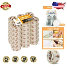 Super Clear Packing Tape 36 Rolls - Heavy Duty 2.7mil, Long Lasting, 1980 Yds