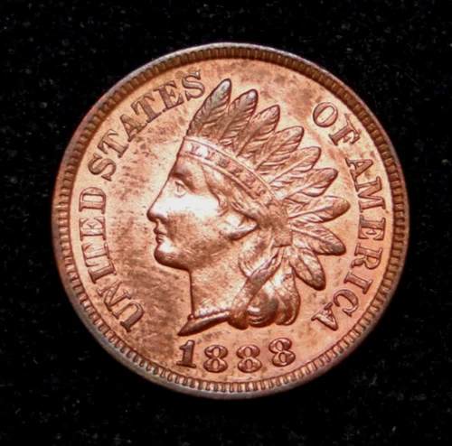 UNC 1888 INDIAN HEAD PENNY CENT OLD U.S. TYPE COIN