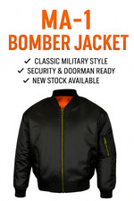 MENS BOMBER JACKET MA1 ARMY PILOT BIKER MILITARY SECURITY PADDED HARRINGTON COAT