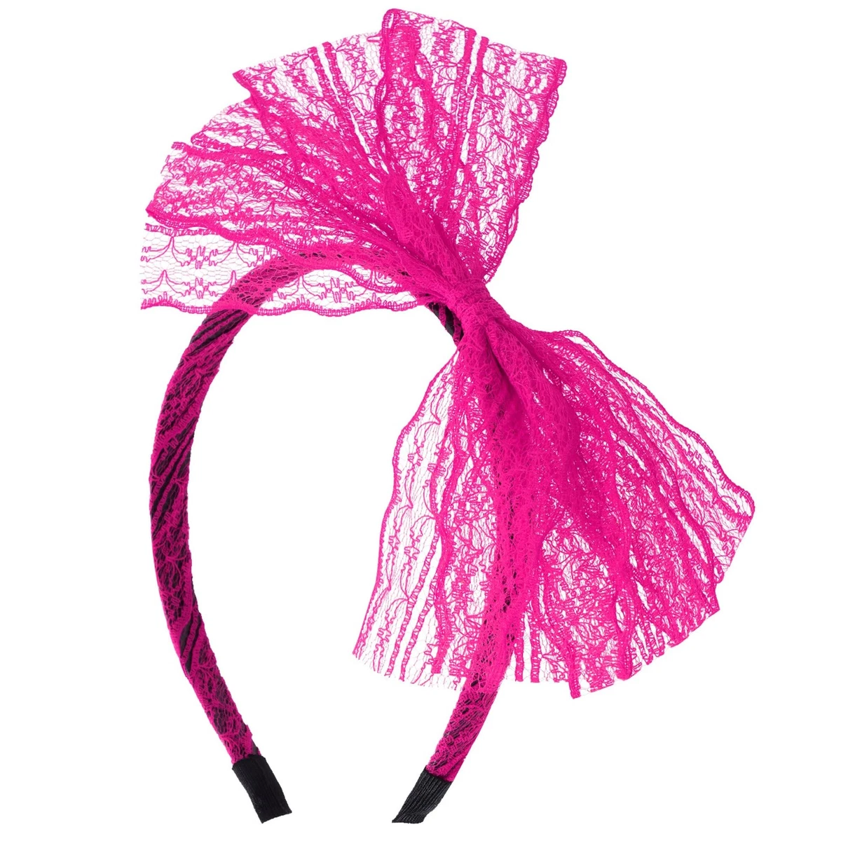 Set De 5 Accesorios De Los Años 80 Para Mujer – Diadema De Encaje, Pendientes, Guantes De Rejilla, Collar Y Calentadores – Ideal Para Fiestas Retro