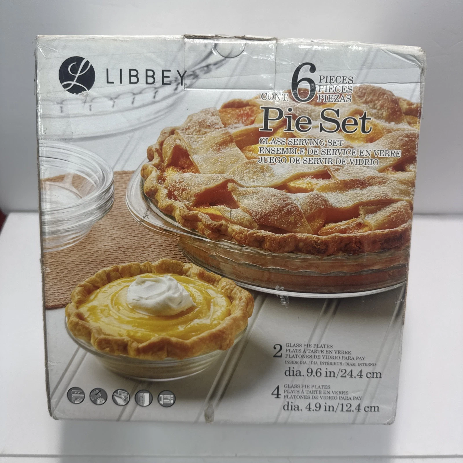Libbey Farm To Table 6 PC Pie Set, 2 deep dish pie dish and 4 mini dishes