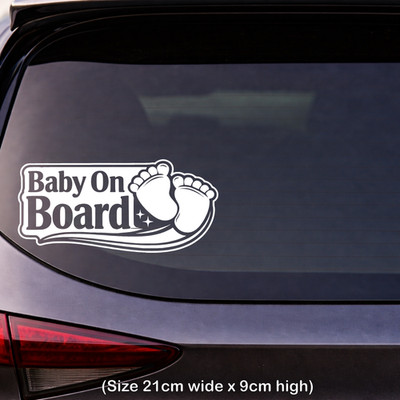 Baby On Board Auto Aufkleber Sticker - süßes Baby Sicherheitsschild für Fenster, Stoßstange