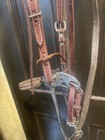 Complete Western Headstall Bridle Leather Hackamore Barrel Reins Horse Tack — photo 2