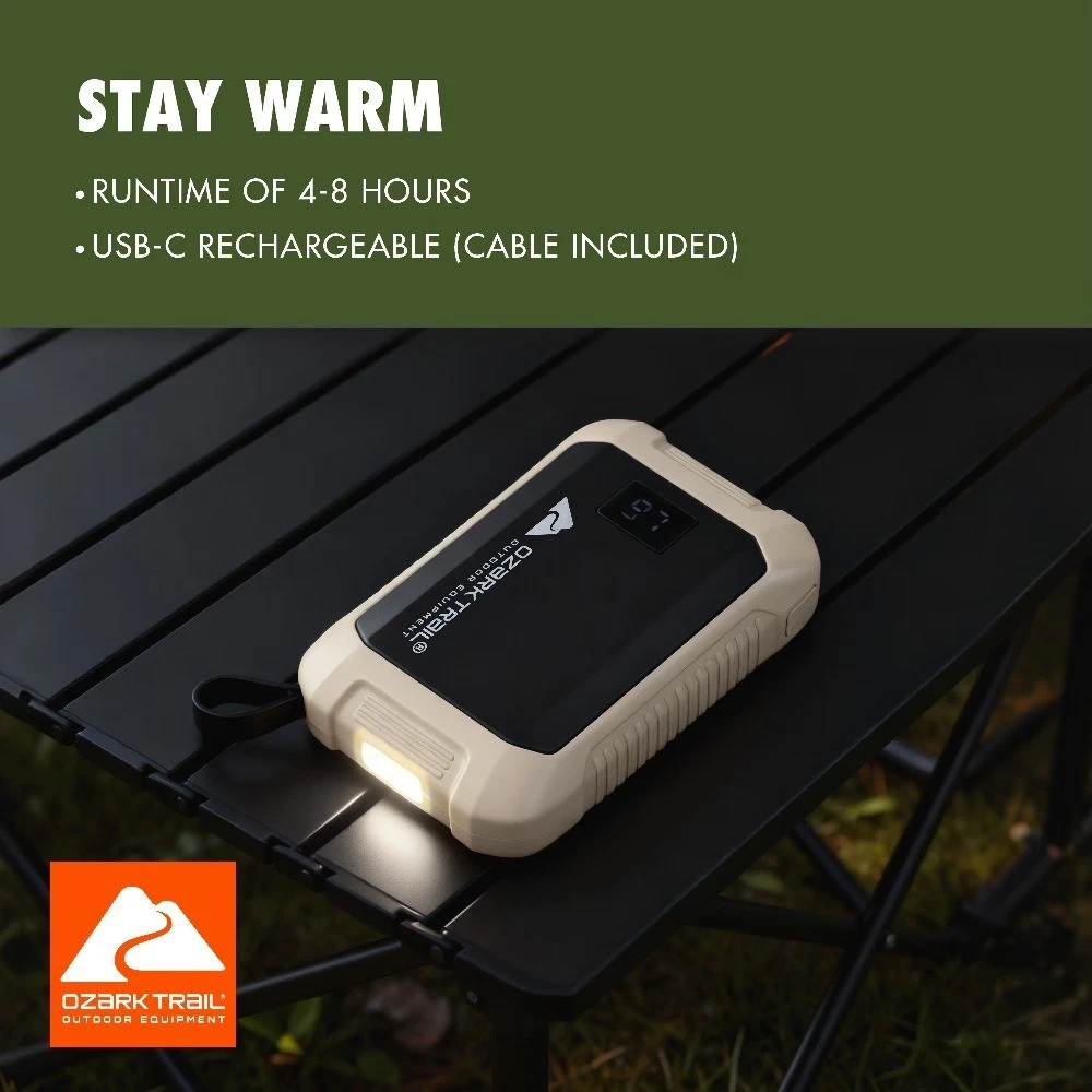 10400mAh Rechargeable and Portable 3-Temperature Hand Warmers for Camping, Gray, - thumbnail 5