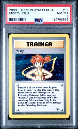 2000 POKEMON GYM HEROES #18 MISTY-HOLO PSA 8