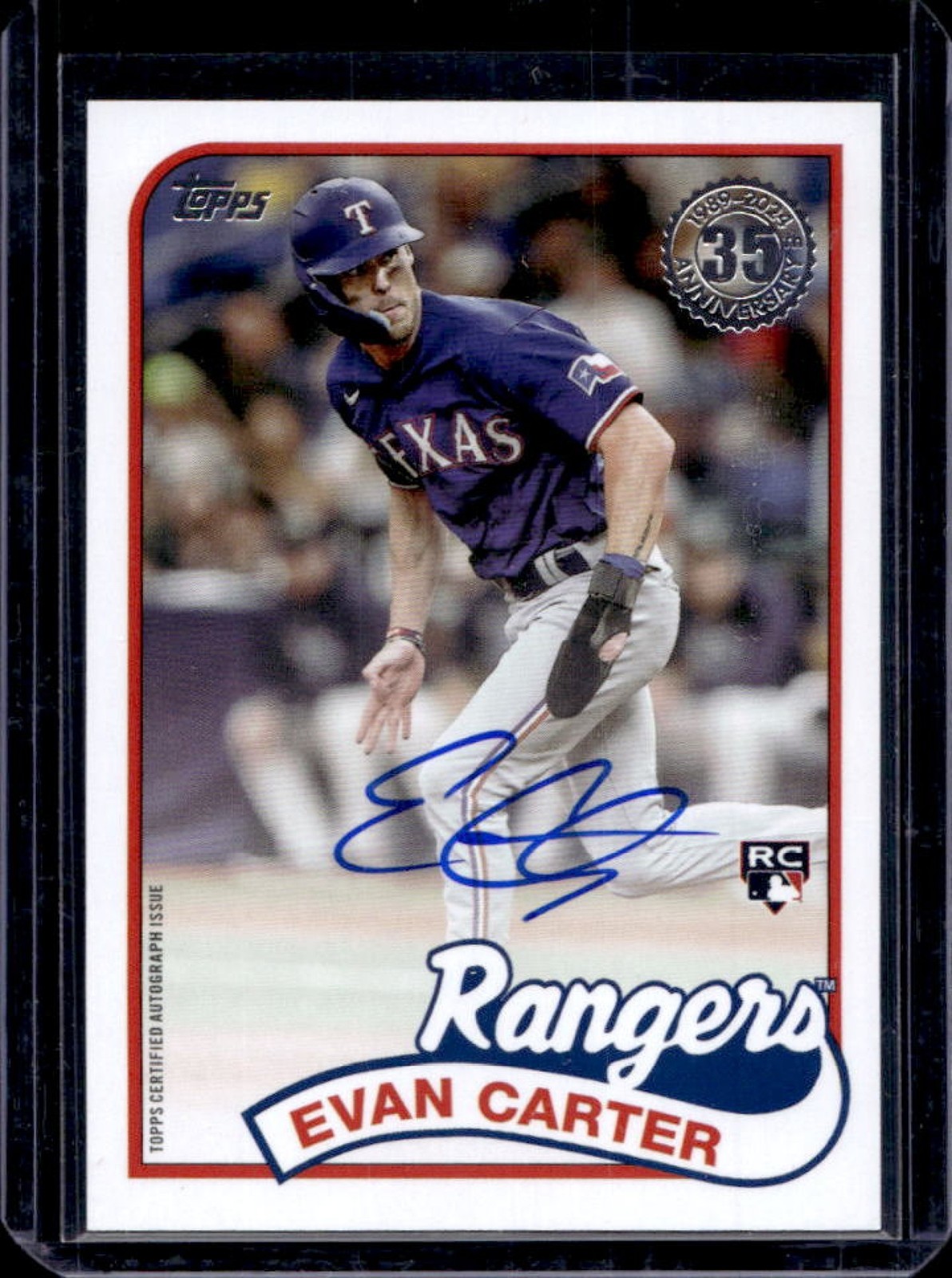 2024 Topps Update Evan Carter 1989 Auto RC #89AU-EC Rangers