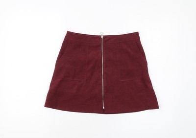 Select Damen-Minirock rot Polyester Größe 6 Reißverschluss