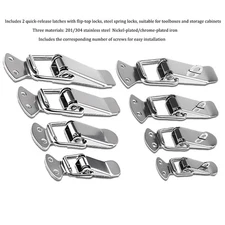 2 Pack Quick Release Flip Latches Steel Spring Loaded Clamps for Toolboxes Chest