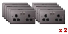 BG Nexus NBN22B Black Nickel Double Socket 2 Gang Twin 13A - 1 2 3 5 10 20 Bulk