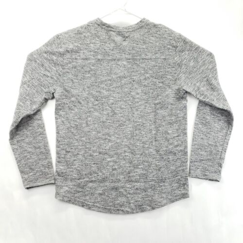 Volcom Sweater Mens Small Heather Gray Knit Cotton Henley Neck Pullover Classic - Picture 2 of 11