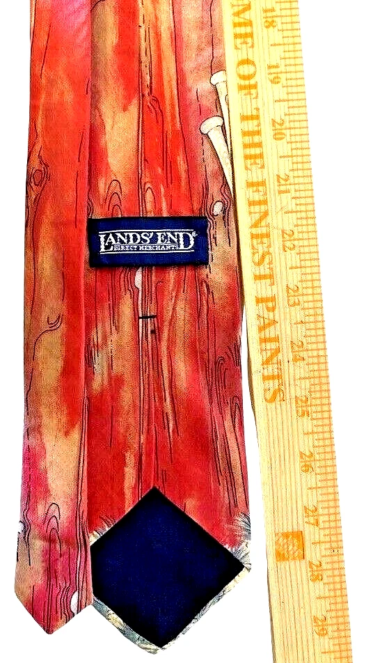 Corbata Lands End Hombres Roja 58" OSFM Clásica Béisbol Deportes Verano Bate Pelota Receptor Foto 3 de 4
