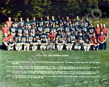 1974 NEW YORK GIANTS NFL FOOTBALL COLOR TEAM 8X10 PHOTO 