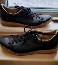 Ecco Mens Black Leather Spikeless Golf Shoes TPU Sole EUR 42 US 8-8.5