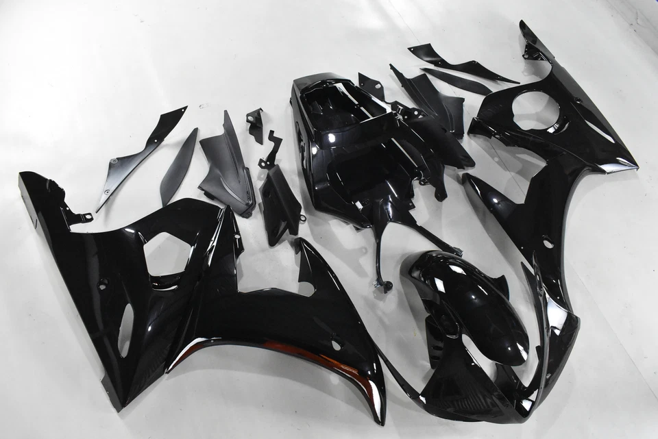 Carenado negro brillante de inyección apto para carrocería Yamaha YZF R6 2003-2005 R6S 06-09 Foto 3 de 4