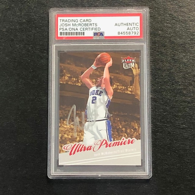 2007 Fleer Ultra #222 Josh McRoberts signierte Karte AUTO PSA Slabbed Duke