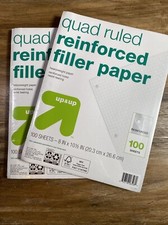 Reinforced Filler Paper 2 Pack College Ruled 10 1/2" x 8" 100 Sheets Up  Up