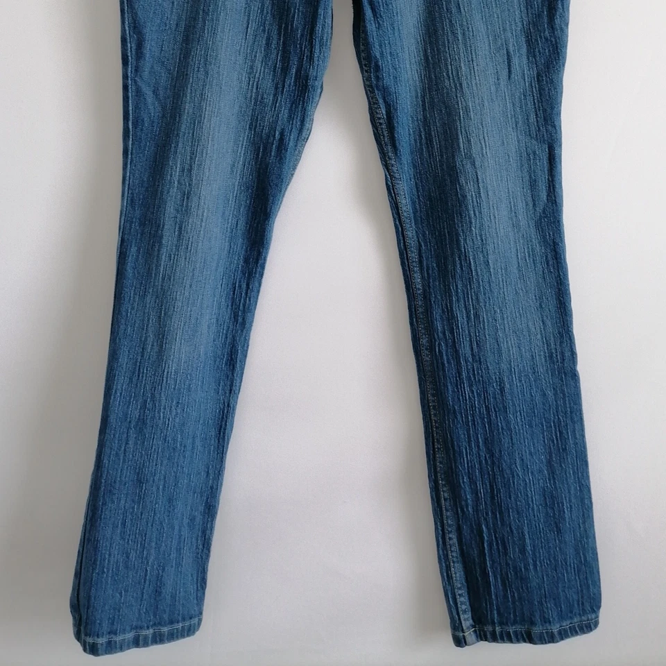 Steve Barry's Women's Denim Blue Mid Rise Five Pocket Straight Jeans Size 14R - Image 3 of 4